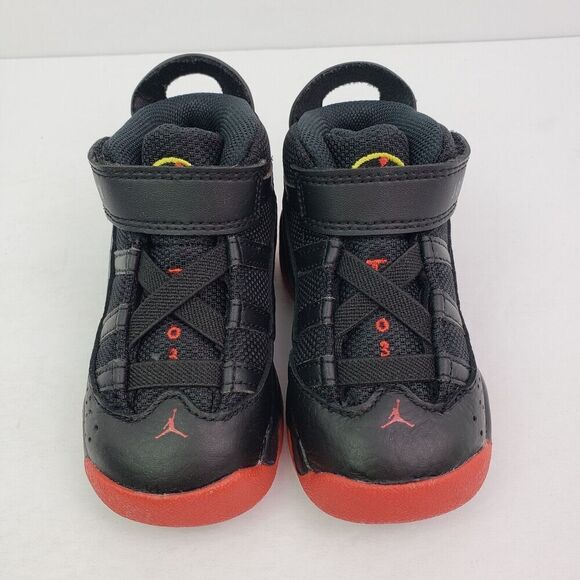 Nike Air Jordan 6 Rings TD Toddler Size 5c Black University Red Sneaker Shoes - Picture 5 of 10